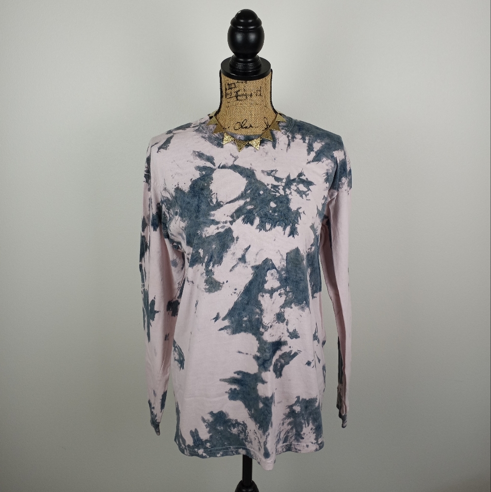 Pink/Faded Black Longsleeve Tiedye